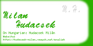 milan hudacsek business card